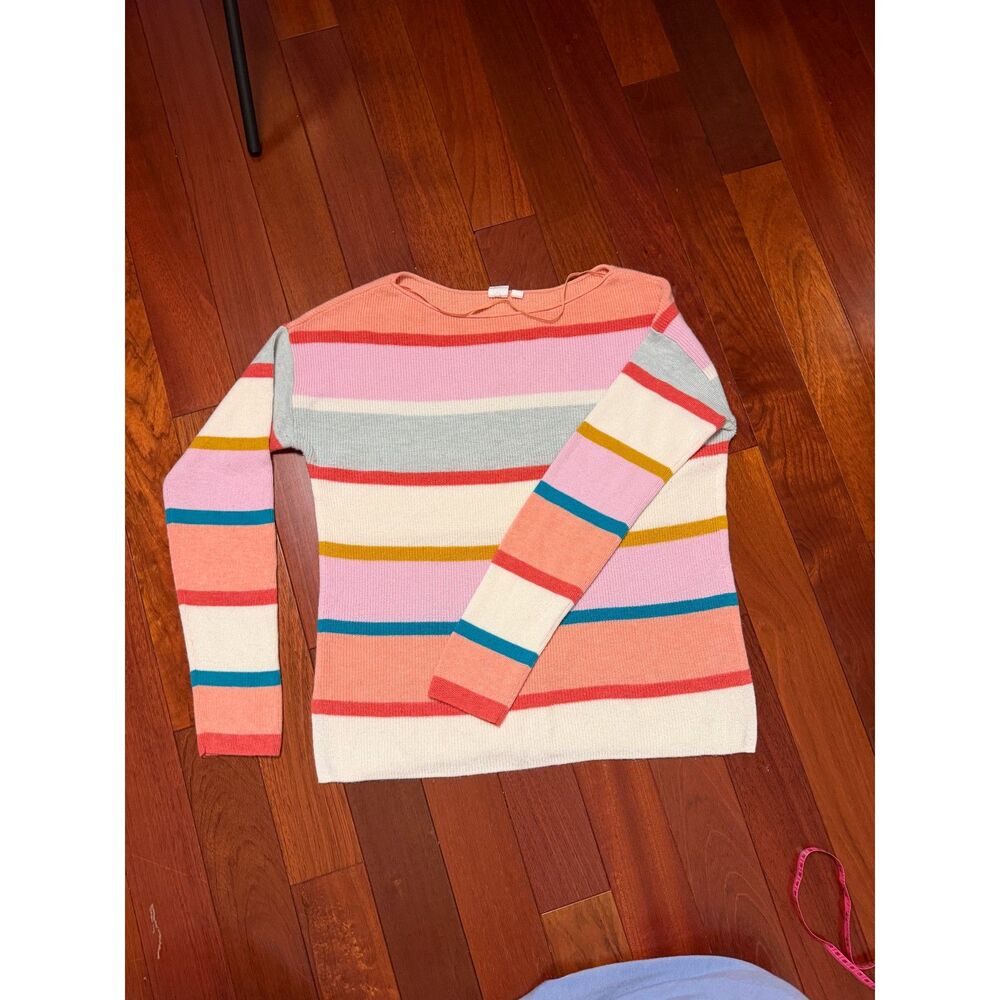 GAP 100% Cotton Boatneck Striped Sweater Multicolor Women's Size Large